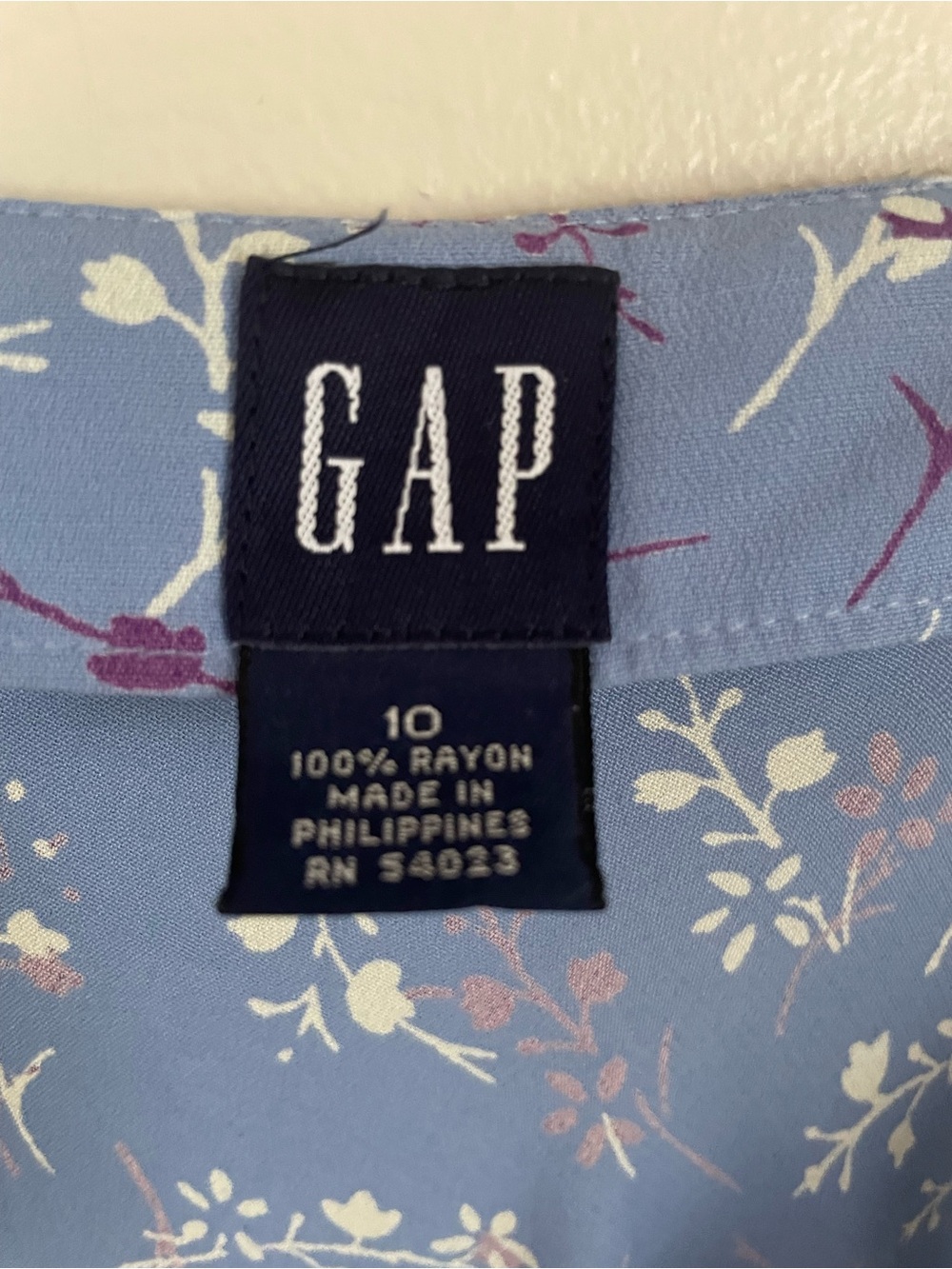 Vintage 2002 Gap Periwinkle Floral Bias Cut Slip Maxi Dress Cowl Neck Sz 10 Y2K - Picture 4 of 8